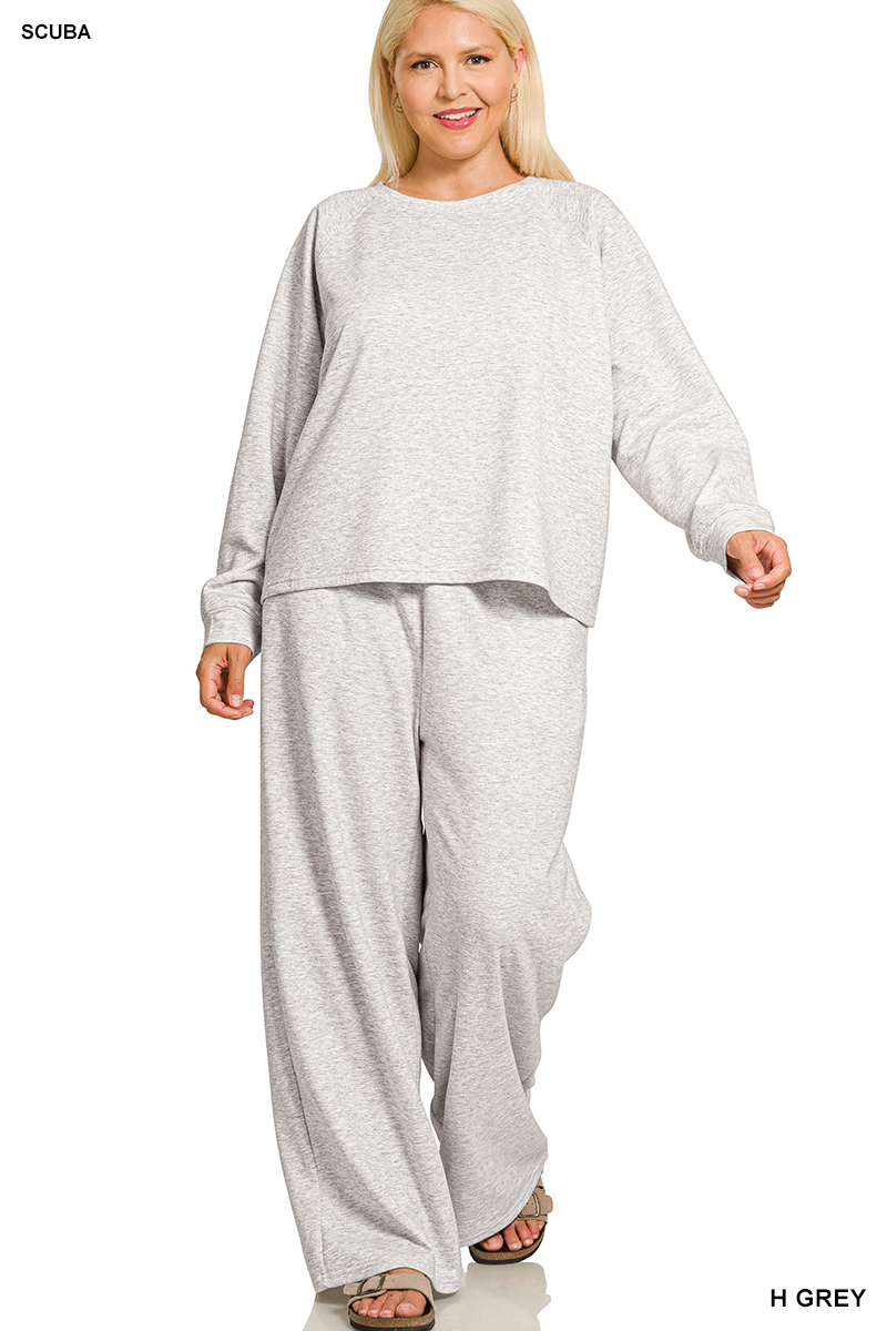 Softest* Scuba Crewneck Pullover & Wide Leg Pants - Each