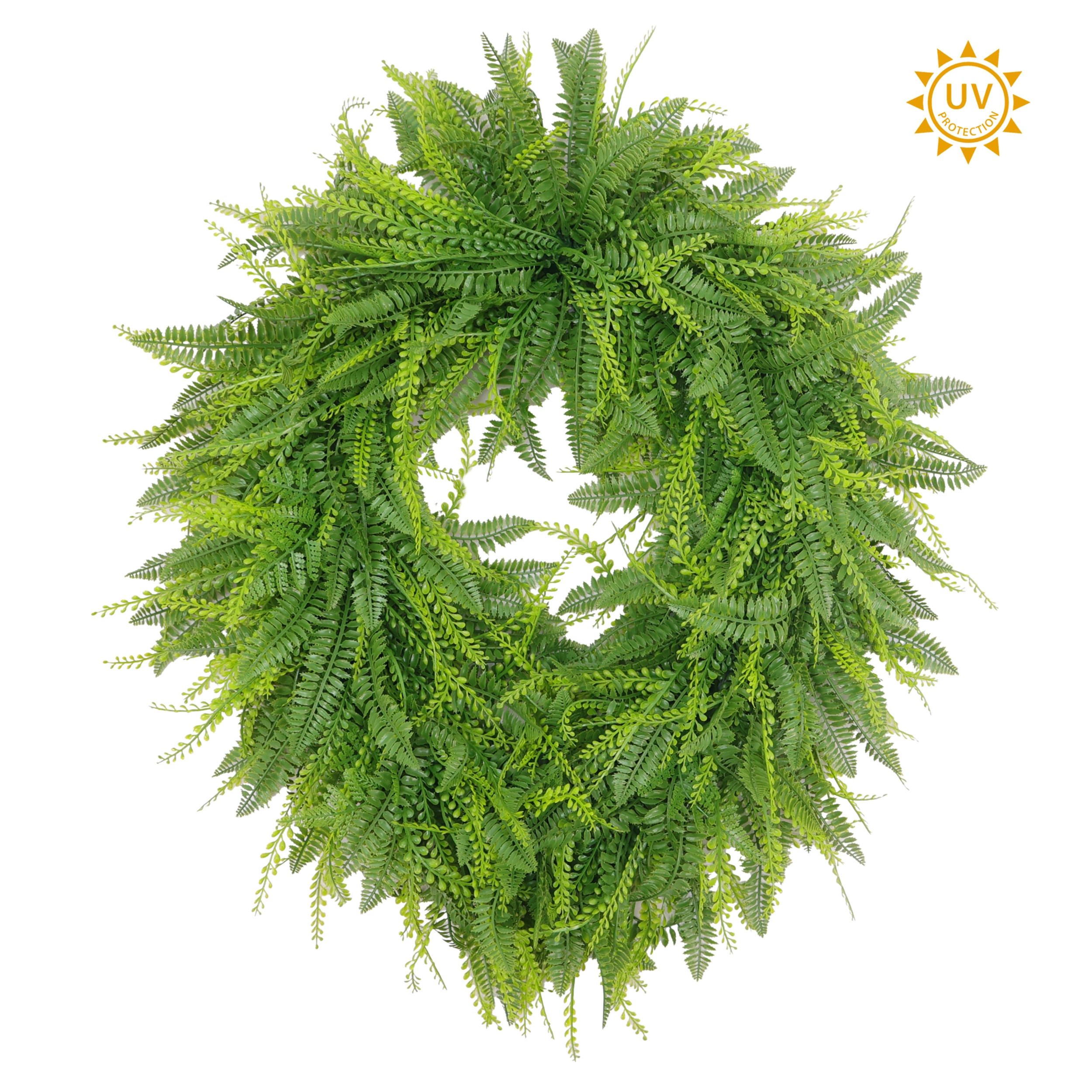 Oval Fern / Bead Grass Mixed Wreath 26