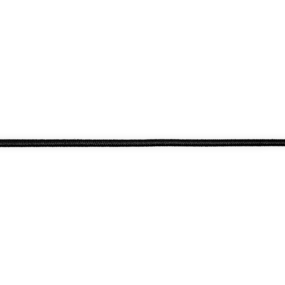 Round Cord Elastic, Black, 5yd