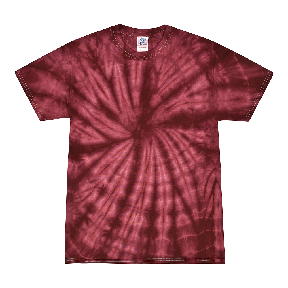 Colortone Tie-Dye T-Shirt - SPIDER BURGUNDY - Ben Franklin