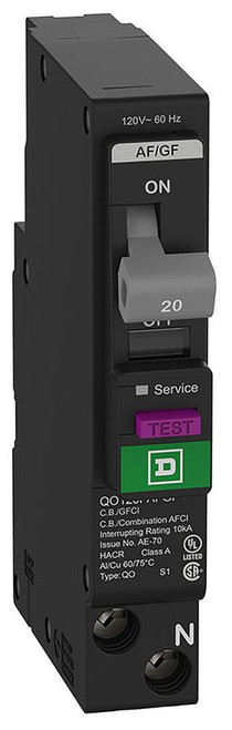 QO120PAFGF SQD DUEL FUNCTION BREAKER COMBINATION ARC-FAULT AND