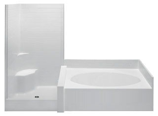 102STA2PL (2-PIECES) DARSEY 3 LH WHT GARDEN TUB & SHOWER