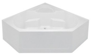 2600-CBD LASCO CORNER TUB, 60" W/ INTEGRAL SKT WHITE