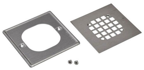 42337 OATEY SQUARE BRUSHED NICKEL SNAP STRAINER W/RING