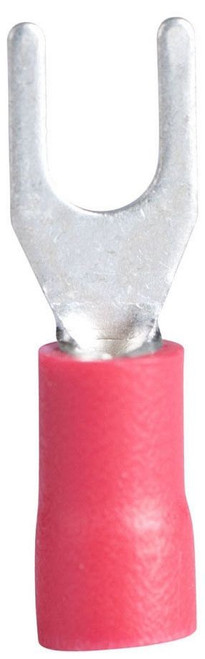 10-112 GB TERMINAL, SPADE, 22-16 AWG, STUD SIZE 8-10, RED; 100/CLAM,