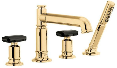T67476-PGLHP BRIZO ROMAN TUB WITH HANDSHOWER INVARI POLISHED GOLD