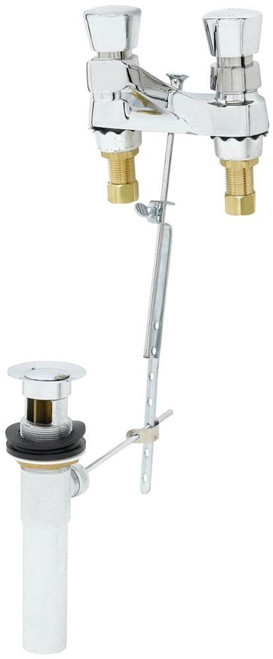 B-0830 T&S 4CC SLOW SELF CLOSING LAVATORY FAUCET W/POP-UP DRAIN