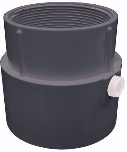 D52-452 4" HD PVC DRAIN BASE W/ PRIMER TAPPED WITH 1/2" IPS PLUG