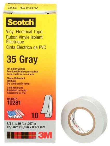 3M-10281 35 GRAY 1/2 X 20' TAPE UPC 00054007102816 3M ID 7000132640