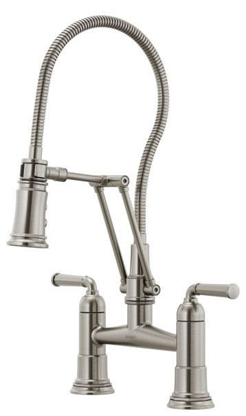 62174LF-SS BRIZO ARTICULATING BRIDGE FINISH HOSE ROOK STAINLESS