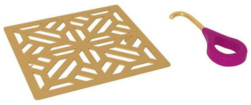 ROHL DC3144ULB 5IN DRAIN COVER MOSAIC GRID IN UNLAQUERED BRASS