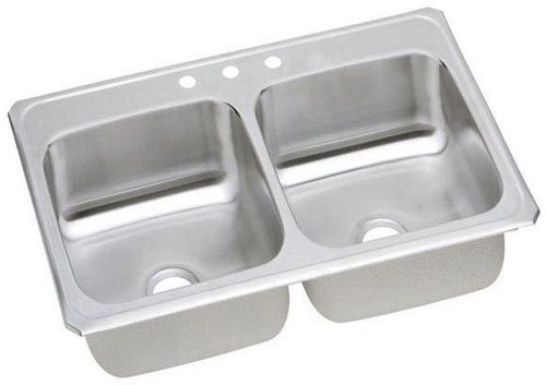 CR4322-3 ELKAY DOUBLE BOWL UNDERMOUNT 20 GA SS SINK