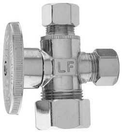 2903PCLF 1/4 TRN STOP 5/8OD COMP DUAL OUTLET (3/8OD ON BOTH OUTLETS)