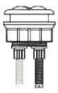 THU314#CP TOTO PUSHBUTTON ASSEMBLY F/AQUIA TWO PIECE, POLISHED CHROME