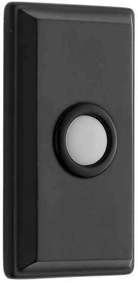 4860.190 BALDWIN RECTANGULAR BELL BUTTON IN SATIN BLACK