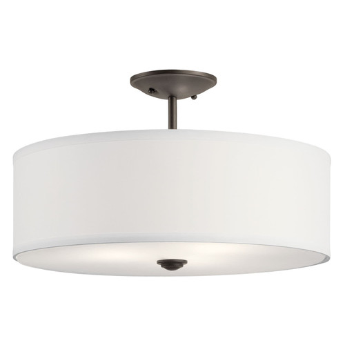 43692OZ KICHLER SHAILENE 18" 3-LIGHT SEMI-FLUSH LIGHT IN OLDE