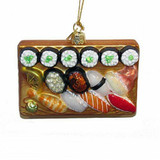 Kurt S Adler Sushi Platter Glass Hanging Ornament 4 Inch 2020 by Kurt S Adler