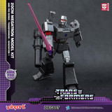 Transformers Megatron Generation One AMK Pro Series 20 CM Diecast Transformers Model Kit, toy figure of Megatron from Transformers in robot form holding a pink energy weapon against a dark background.