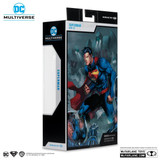 DC Comics Superman New 52 McFarlane Gold Label DC Multiverse 7-Inch Action Figure, packaged in a box featuring an illustrated image of Superman fighting enemies, with branding and product details.