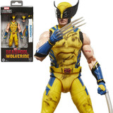 Marvel Wolverine 6-Inch (Hugh Jackman) Marvel Legends Action Figure Deadpool & Wolverine, highly detailed collectible toy with yellow and blue costume, claws, and fierce pose.