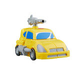 Transformers Devastation Bumblebee Transformers Studio Series, yellow toy car with side and roof accessories and blue windshield
