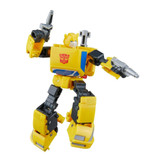 Transformers Devastation Bumblebee Transformers Studio Series, action figure of Bumblebee in robot mode with guns and yellow body.