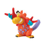 Disney Iago Mini Disney Traditions statuette figurine by Jim Shore 6018927, colorful stylized bird figurine with a wide smile, vibrant red, orange, yellow, purple, and blue colors, and decorative patterns.
