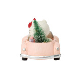 Disney Hello Kitty Christmas Car 4.5 Figurine by Jim Shore 6018640, an ornament featuring Hello Kitty with a Christmas tree in a pink car.