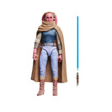 Star Wars The Black Series Maul: Shadow Lord 6 Inch Action Figure, detailed action figure of Maul with a beige cloak, blue attire, and a blue lightsaber.