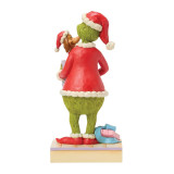 Enesco Grinch & Max in Gift Box Jim Shore 9.5 Inch Figurine Collection 6018957, hand-painted holiday figurine of the Grinch and Max the dog wearing festive Christmas costumes, featuring detailed craftsmanship and vibrant colors.