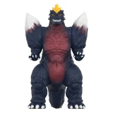 Super7 SpaceGodzilla (1994) Super7 Godzilla 3.75-Inch Unpunched ReAction Figure, front view of a detailed action figure of SpaceGodzilla with dark blue and red body, yellow crown, sharp teeth, and white claws.