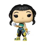 Funko Zoey KPOP Demon Hunters Funko Pop! 4.1-Inch Vinyl Figure #2256, stylized vinyl figure of Zoey with black hair, dressed in colorful fantasy outfit, holding iridescent crystal weapons.