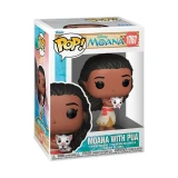 Funko Moana with Pua Disney Moana Funko Pop! 4-Inch Vinyl Figure #1767, collectible vinyl figure of Moana holding Pua from Disney Moana film in box.
