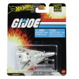 Hot Wheels G.I. Joe Skystriker, detailed diecast F-14 Tomcat model in clear packaging with bold G.I. Joe logo and colorful background.
