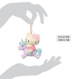 Hello Kitty Unicorn Jim Shore Sanrio 3.5-Inch Ornament, adorable collectible ornament featuring Hello Kitty dressed as a unicorn riding a purple unicorn with pastel colors and a pink bow.