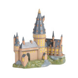 Enesco Hogwarts Mini Castle Harry Potter Mini Enchantment 3.5-Inch Figurine, detailed miniature replica of Hogwarts castle with gray turrets, yellow windows, and a stone base.