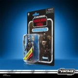 Star Wars The Mandalorian & Grogu Deluxe Star Wars Vintage Collection 3.75-Inch Action Figure VC395, action figure with accessories in blister packaging on a display card featuring Mandalorian in armor and Grogu, collectible toy for fans.