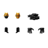 Blokees Bumblebee Blokees Transformers Dark of the Moon Classic Class CC23 Model Kit, plastic toy parts including Bumblebee's head, torso, limb pieces, and weapon accessories for assembling a Transformer figure.