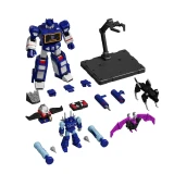 Blokees Soundwave Blokees Transformers Generation 1 Action Edition AE03 Model Kit, assembled robot action figure with various accessories and parts for customization.
