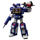Blokees Soundwave Blokees Transformers Generation 1 Action Edition AE03 Model Kit, detailed robot figure in blue, gray, red, and black color with weapon accessories.