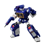 Blokees Soundwave Blokees Transformers Generation 1 Action Edition AE03 Model Kit, detailed action figure of a blue and white robot with red and black accents, in a dynamic pose.
