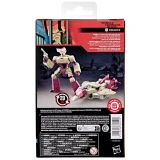 Transformers Kranix Transformers Studio Series The Movie Deluxe Class 5.5-Inch Action Figure, product packaging featuring an image of the robot in robot mode with a pink and white color scheme and a detailed battle scene in the background.