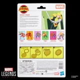 Marvel's Magik Marvel Legends Secret Wars 6-Inch Cardback Action Figure, illustrated packaging featuring the character Magik with yellow hair, wearing a yellow and black costume, wielding a sword, and wielding a magical shield, along with images of other Marvel Legends figures.