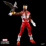 Marvel's Falcon Marvel Legends Secret Wars 6-Inch Cardback Action Figure, highly detailed figure with red and white costume, mask, and a bird of prey on his arm against a black background.