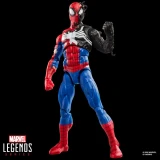 Marvel Spider-Man Marvel Legends Secret Wars 6-Inch Cardback Action Figure with Alien Costume, detailed pose and vibrant colors on a black background.