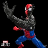 Marvel Spider-Man Marvel Legends Secret Wars 6-Inch Cardback Action Figure, detailed figure in traditional red and blue costume with a black symbiote-laced arm, set against a black background.