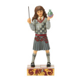 Enesco Hermione Potion Jim Shore 5.5 Inch Figurine Harry Potter Collection, detailed figurine of Hermione Granger holding a potion bottle and wand, dressed in a Hogwarts uniform, on a decorative base.