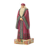 Enesco Albus Dumbledore Jim Shore 8 Inch Figurine Harry Potter Collection 6018662, a colorful detailed collectible figurine of Albus Dumbledore from the Harry Potter series, wearing a long purple robe with intricate patterns, standing on a brick base with Hogwarts crest, crafted in a whimsical art style.