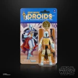 Star Wars Boba Fett Star Wars The Black Series Droids 6-Inch Cardback Action Figure, detailed action figure with helmet and accessories in blister pack on colorful packaging.