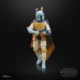 Star Wars Boba Fett Star Wars The Black Series Droids 6-Inch Cardback Action Figure, figure of Boba Fett in detailed Mandalorian armor holding a weapon against a black background.
